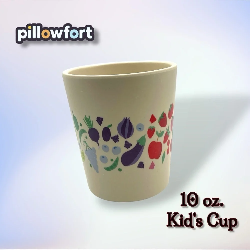 Pillowfort 10 oz Melamine Kid's Cup with Multicolor Fruit and Veggie Print